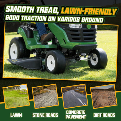 QILINGLORY 13x6.50-6 Flat Free Lawn Mower Tires and Wheel with 3/4" bearing bore Flat-Free, with 5/8” Bearings & Spacers, Fits Riding Mower, Zero Turn, Garden Tractor, 500 lbs Capacity, 2-Pack