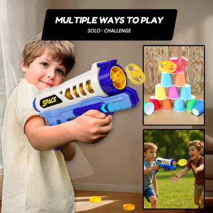 ROHSCE Flying Disc Launcher Toy for Kids Boys Girls 3-7 Year Old - Outdoor Rocket Shooter Game, Interactive Cat Dog Chase Toys, Indoor Activity Gifts for Toddlers Age 4-6 4-8 5-7