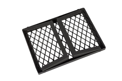 Amazon Basics Heavy-Duty Portable Camping Grill Grate for Outdoor Open Flame Cooking, Foldable, Sturdy, 15.9" x 12.2", Black