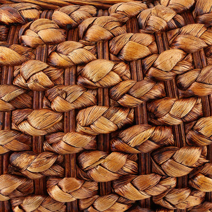 Fnskatzici Japanese Style Rattan Floor Cushion - 6.7" Thick Hand-Woven Straw Tatami Floor Pillow & Meditation Seat - Round Pouf Ottoman with Sponge Filling for Yoga, Zen Room, Balcony (15.7 Inch)