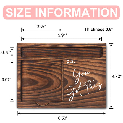 Positive Affirmation Gifts, Job Promotion Gifts, Farewell Gifts, Motivational Gifts, Sticky Note Holder, Post-it Note Dispenser for Desk, Wooden Post-it Note & Pen Holder 6.5" x 4.7" - FTA120