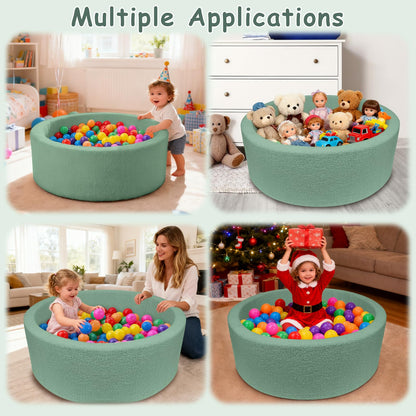 MEOGETY Kids Foam Ball Pits for Toddlers Babies Dogs Cats, Soft Infant Baby Ball Pit Pool for Girls and Boys Gifts, (Balls NOT Included) Imitation Teddy Colours