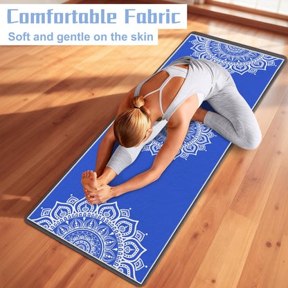 alissgorat Yoga Towel,Absorbent Yoga Mat Towel for Hot Yoga Non Slip,Stylish Prints,Ideal for Workouts,Hot Yoga,Bikram,Pilates Equipment,72 x 27 in,Blue Mandala