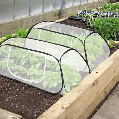 45" x 22" x 16" Pop Up Garden Rows Plants Cover, Raised Garden Beds Vegetable Rows Plant Protector, Insect Bird Barrier Plant Net Cage with Stakes for Protecting Seedlings Fruits Vegetable Row