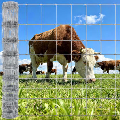 Cattle Farm Fence 4ft x 115ft Heavy Zinc Coating Galvanized Wire Fencing 16GA, for Goat Deer Yard Livestock Animals Protection