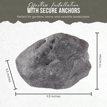 Fake Rock for Outdoor Garden Landscape Décor - Durable Faux Rock - 11.5 x 7.5 x 5.5 Inches