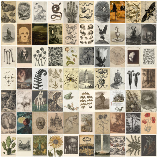 70pcs Dark Academia Decor Wall Collage Kit - Aesthetic Pictures, Vintage Photo Collage Kit 4x6 inches, Decorative Paintings For Teenage Bedroom Dormitory