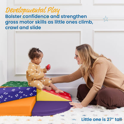 ECR4Kids SoftZone Tiny Twisting Climber, Beginner Playset, Assorted, 5-Piece