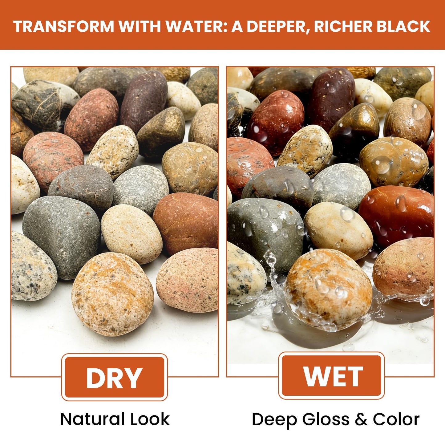 2-3 Inch Mixed Round Pebbles, Smooth River Rocks for Rock Painting, Planters, Vase Filler, Fish Tank, Aquarium Decor & Garden Landscaping, 12LB