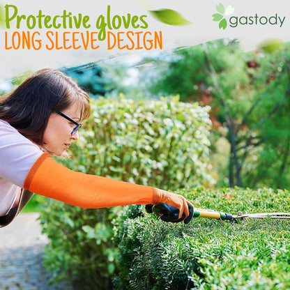 Gastody™ Long Gardening Gloves Women and Men S - Long Sleeve Garden Gloves Multipurpose Heavy Duty Outdoor and Indoor - Long Cuff Garden Gloves - Thorn Resistant Protective Work Rose Pruning Gloves