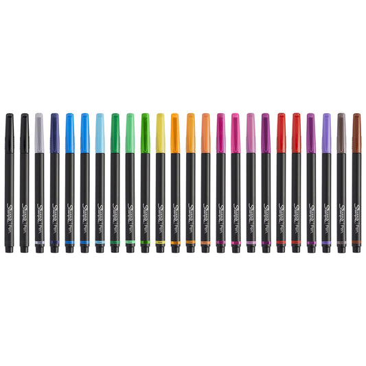 Sharpie Felt Tip Pens, Fine Point (0.4mm), Assorted, 24 Count - Perfect for Journaling, Art, Drawing, Coloring, Writing, School Classroom, Teacher Supplies