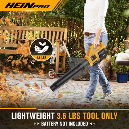 HEINPRO Cordless Leaf Blower Compatible with Dewalt 20V Max Battery 400CFM Electric Leaf Blower Cordless, Variable Speed, Turbo Mode, Leaf blowers Battery Powered for Lawn Care, Yard(Tool Only)