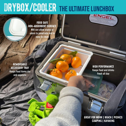 Engel UC7 7.5qt Leak-Proof, Air Tight, Drybox Cooler and Small Hard Shell Lunchbox for Men and Women in Arctic Blue