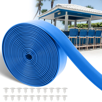 LukLoy 2" Wide 20ft Long Vinyl Straps for Patio Chairs Repair DIY + 20 Rivets, Replacement Straps for Lawn Chairs Patio Garden Balcony Outdoor Lounge Dining Furniture Repair, Blue
