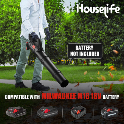 Ultra-Lightweight Cordless Leaf Blower Compatible with Milwaukee M18 Battery (Tool Only) - 400 CFM / 130 MPH, Battery Powered Handheld Blower for Quick Yard, Patio, Garage Cleanup