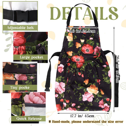 Maiteenly Gardening Apron with Release Pockets, Mother's Day Gifts for Women, Floral Apron for Harvesting Picking Weeding Laundry Work Artist Gardeners Gardening Lovers