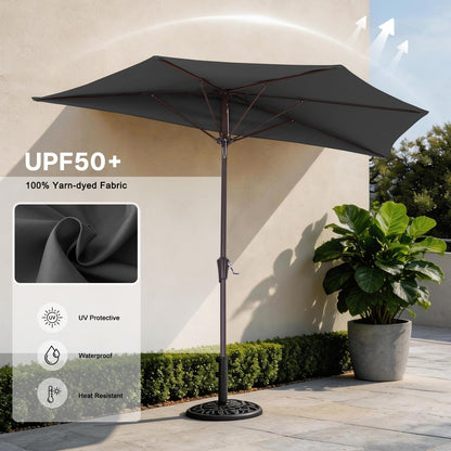 ABCCANOPY Patio Umbrella 9FT - Outdoor Half Umbrellas for Patio, Backyard, Garden, Deck (Dark Gray)