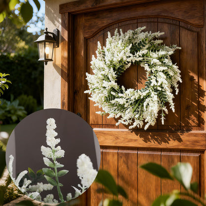26'' Large Lavender & Eucalyptus Wreath for Front Door - Artificial Eucalyptus Leaves Greenery Outdoor Wreath for Wedding Farmhouse Porch Wall Room Home Decor (White)