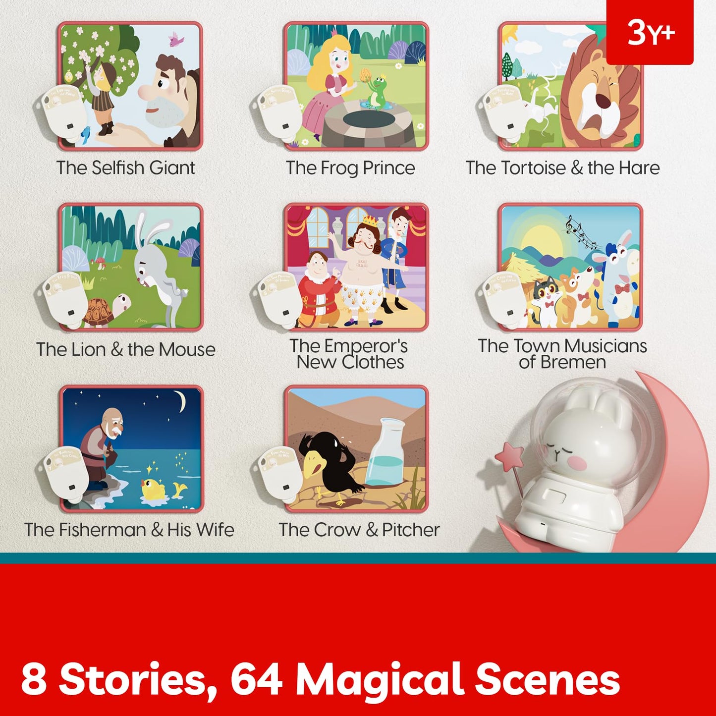 TOP BRIGHT Story Projector for Kids, Audio Books with 8 Stories and Music, Bedtime Story Telling Toys with Night Light, Christmas Easter Birthday Gifts for Kids, Toddler Toys for 3 Year Old Girl Boy