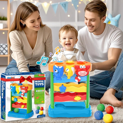 AuroTops Toys for 1 2 3 Years Old Boys & Girls, Toddler Musical Toy for 6-12-18-24 Months, Interactive Montessori Toys with Light & Sound,Christmas Birthday Gifts for Baby Age 1-2 Years Old