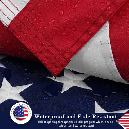American Flag 3x5 Ft for Outside, Heavy Duty Nylon US Flags for High Wind Outdoor, Fade Resistant and Waterproof USA Flag with Embroidered Stars, Sewn Stripes, Brass Grommets