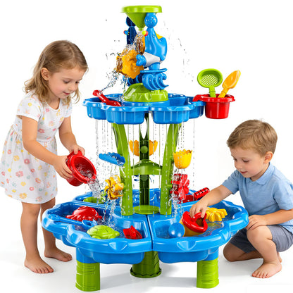 Kenthoris Water Table for Toddlers 1-3, Toddler Outdoor Toys Kids Summer Beach Backyard Pool Splash Activities Playsets, Water and Sand Activity Sensory Playset for Toddlers 1.5+ Years Old (9933)
