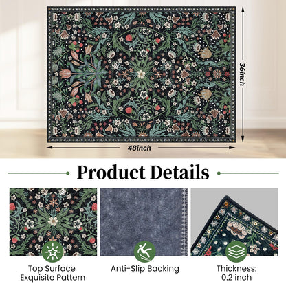 Office Chair Mat for Hardwood Floor & Tile Floor,36"X 48" Heavy Duty Desk Chair Mat for Hard Floors, Under Desk Rug for Rolling Computer Chair,Anti Slip,Low Pile Carpet Floor Protector-Green Grass