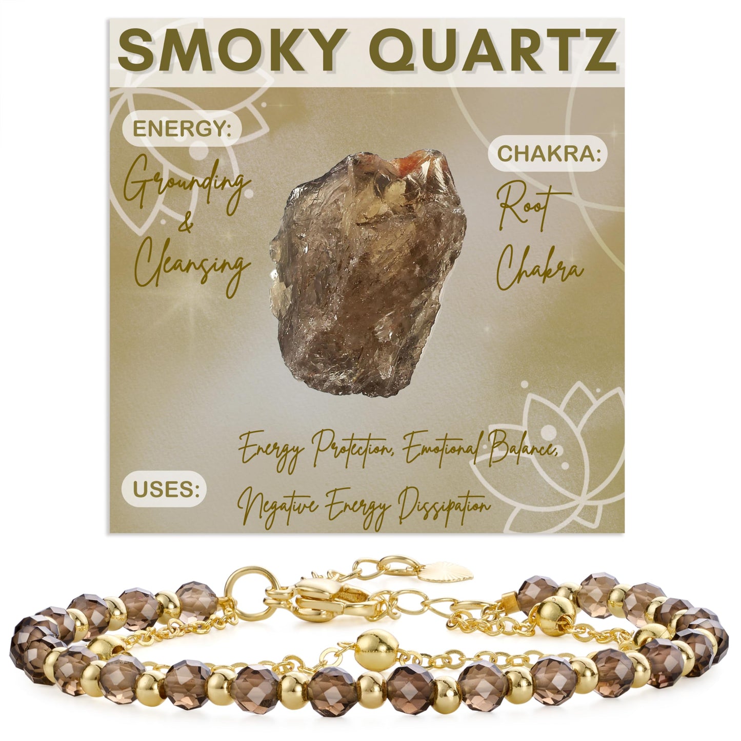 Farfume Smoky Quartz Crystal Bracelet Beaded Bracelets for Women 4mm Natural Stone Beads Gemstone Handmade Jewelry Valentine's Day Gifts