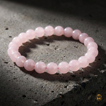 Trrystals Rose Quartz Bracelet for Men & Women | Natural 8mm Healing Crystal Beads | Love, Self Love, Emotional Healing & Relationship Harmony Stone Bracelet | Meditation Yoga Spiritual Jewelry.