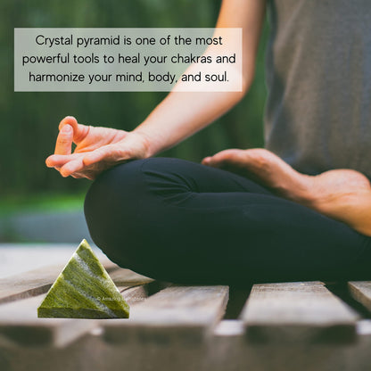 Amazing Gemstone Vesuvianite Pyramid Crystal Healing Stones - 2" Great Pyramid Figurine of Natural Stone Pyramid for Meditation, Reiki, Chakra Balancing and Crystal Pyramids Grid