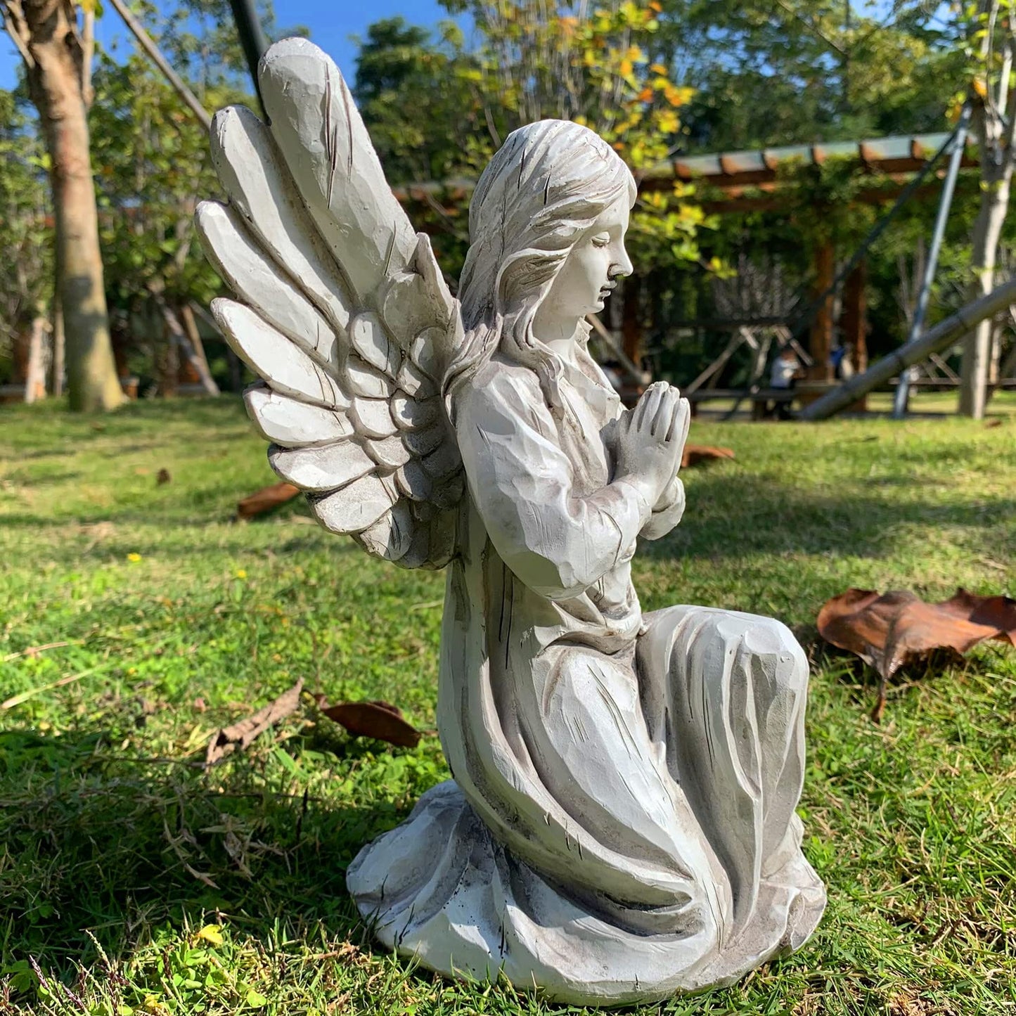 Handsider Praying Angel Garden Statue, Religious Fairy Sculpture Waterproof Decorative Figurine Art Decor for Patio, Lawn, Yard, Housewarming Ornament Present Angels HSa-1