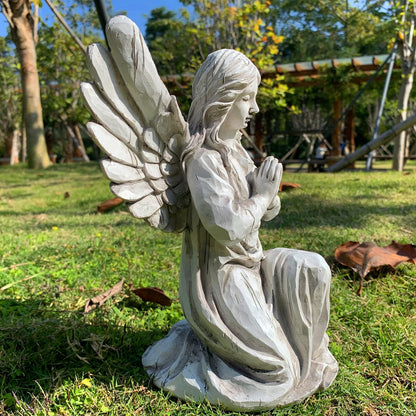 Handsider Praying Angel Garden Statue, Religious Fairy Sculpture Waterproof Decorative Figurine Art Decor for Patio, Lawn, Yard, Housewarming Ornament Present Angels HSa-1