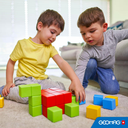 Geomag Magicube Magnetic Blocks, 64 Large Magnetic Cubes STEM Toy, Sensory Toys for Toddlers 1-3, Building Blocks for Kids, Fun Toddler Toys 1-2 yrs