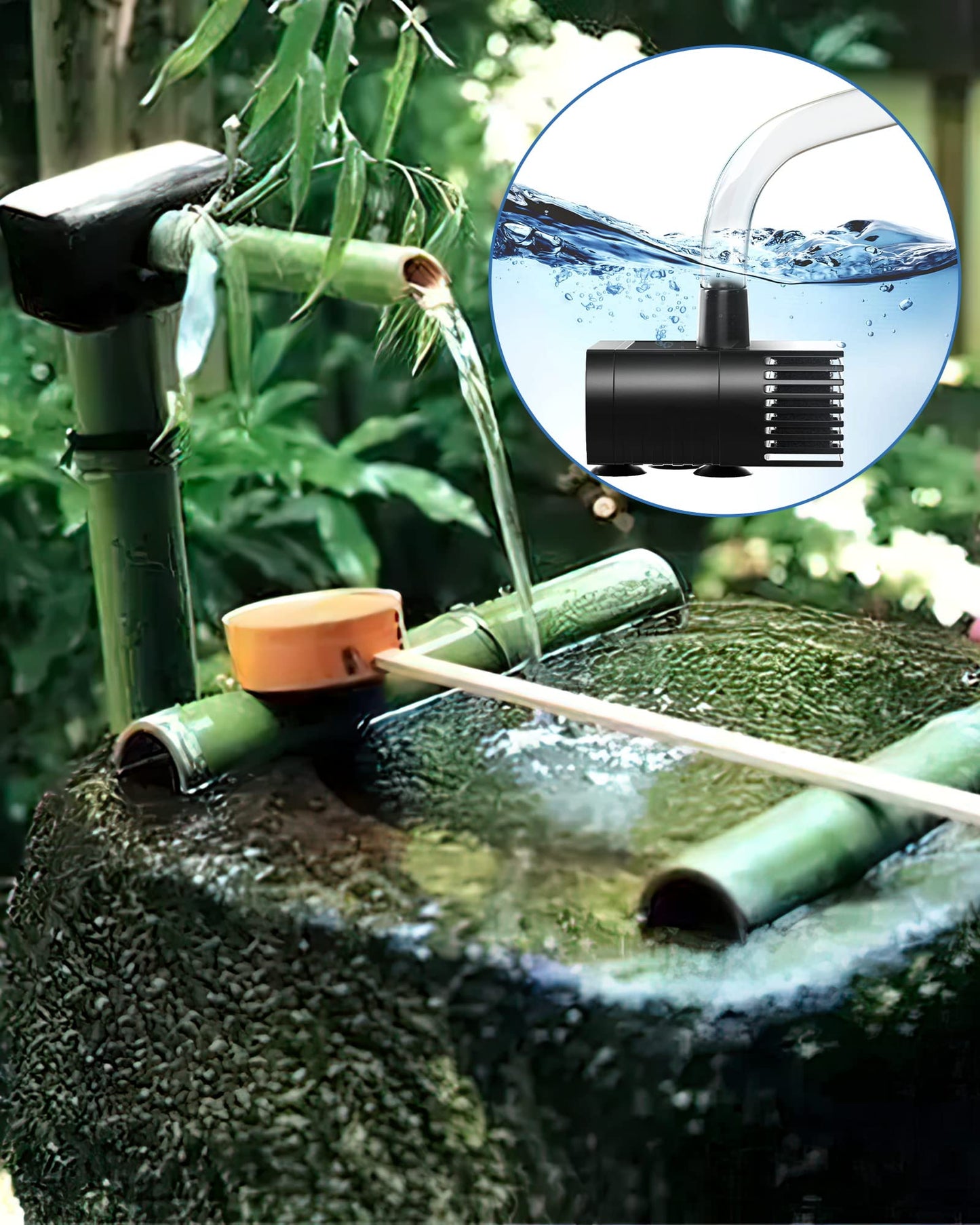 Biling Solar Fountain for Bird Bath, Solar Panel Kit Outdoor Solar Water Pump with 4ft Tubing for Hummingbird Bath, Small Pond and Fish Tank