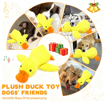 VOXGET Dog Calming Duck Toy, 2026 New Interactive Plush Duck Toy with Quack Sound and Crazy Crinkle for Dogs Keep Busy, Soft Stuffed Calming Pillow for Puppy Reduce Boredom -Yellow, 17.7"x14.9"(L)