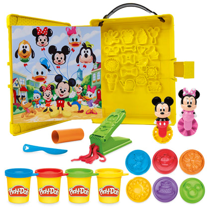 Play-Doh Disney Junior Mickey Mouse Clubhouse, Shape a Story Playset, Storage & Travel, Arts & Crafts Preschool Toys for Kids 2+