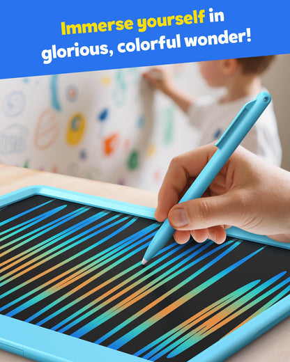 TEKFUN 12 Inch LCD Writing Tablet for Kids, Coloring Drawing Pad, Mess Free Doodle Board, Airplane Travel Toys for Boys and Toddlers, Road Trip Essentials, Gifts for 3 4 5 6 7 8 Year Old Girls(Blue)