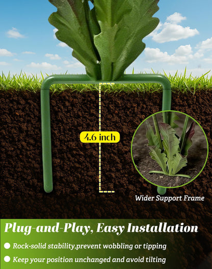 HUBAI Whimsical Metal Carnivorous Plant Garden Stake, 25-Inch Large Venus Flytrap Monster Plant Sculpture, Durable Yard Art for Flower Beds, Patios, Planters, Unique Quirky Garden Decor (Green)