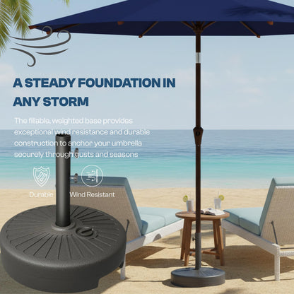 Patio Kingdom Umbrella Base Water Filled Stand 81.5lb Max Capacity Heavy Duty Patio Umbrella Base for Outdoor,Deck,Market,Lawn,Garden