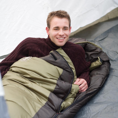 Coleman North Rim 0°F Big & Tall Sleeping Bag, Cold-Weather Mummy Sleep Sack with No-Snag Zipper & Adjustable Hood for Warmth & Ventilation, Large Camping Sleeping Bag