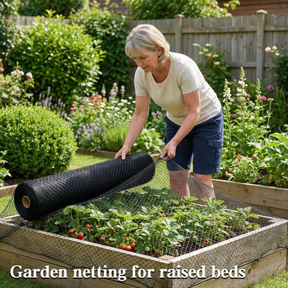 Bird Netting，7.5 x 100 FT Garden Netting Bird Net for Chicken Coop, Poultry Netting Fence for Fruit Trees, Plants and Vegetables Against Birds, Deer, Squirrels and Other Animals