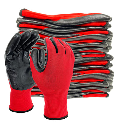Evridwear Nitrile Coated Work Gloves,Superior Oil Resistance with Grip for Men Women Automotive,Gardening, Mechanic