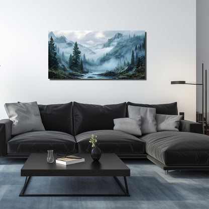 WVMAPTA Natural Landscape Prints Wall Art for Kitchen Mountain Canvas Wall Art for Office Tree Wall Decor for Dining Room Size 24 x 48 Inch