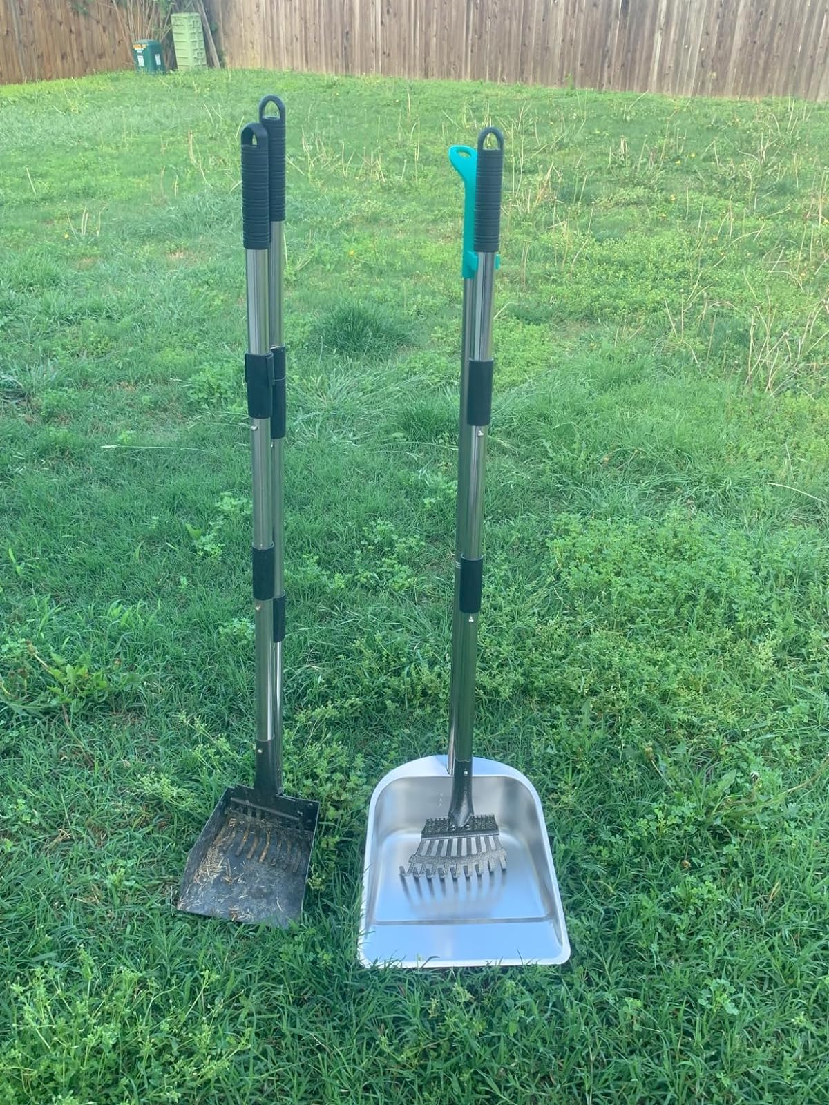indiedouker Dog Pooper Scooper for Large Dogs with Large Capacity Tray and 36" Long Handle Rake,Stainless Steel Dog Poop Scooper for Dogs,Heavy Duty Dog Poop Scooper for Yard