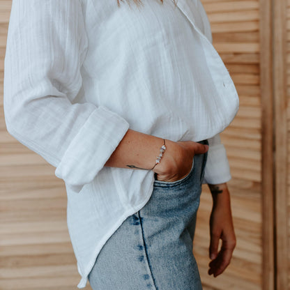 The Blue Yogi Comfort Crystal Bracelet with Natural Gemstones & Copper, Reiki Infused Unisex Wish Band with Adjustable Tie Closure