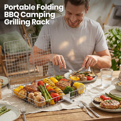 Clheatky 16 PCS Stainless Steel Grill Basket Set, Complete BBQ Grill Accessories for Shrimp, Vegetables & Fish, Portable Grill Basket with Oil Sprayer, Ideal Grilling Gifts for Men Dad Husband