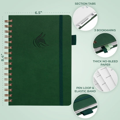 Clever Fox Personal Health Record Keeper – Medical Care Planner – Wellness & Medication Tracker Journal for Patients – Organizer Notebook, Daily Tracking Log Book & Appointment Diary (Forest Green)