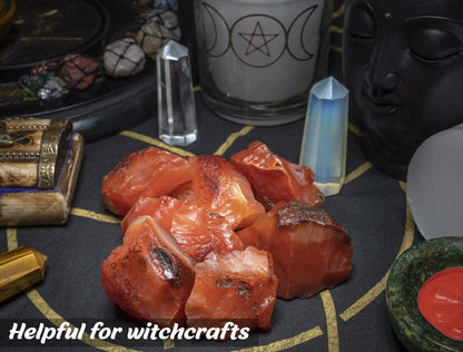 Crocon® 2LB Carnelian Rough Bulk Rocks Natural Stone Spiritual Gifts Raw Gemstone Crystals and Stones Tumbling Cabbing Polishing Gem Mining Chakra Balancing Reiki Healing Home Office Décor
