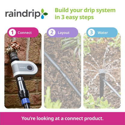 Raindrip R875CT Hose-End Smart Water Sprinkler Timer, Wi-Fi, Wireless Hose Faucet Bibb Timer for Garden, Drip Irrigation System Controller, Free App via 2.4 GHz Gateway Combo,GHT Compatible, Gray