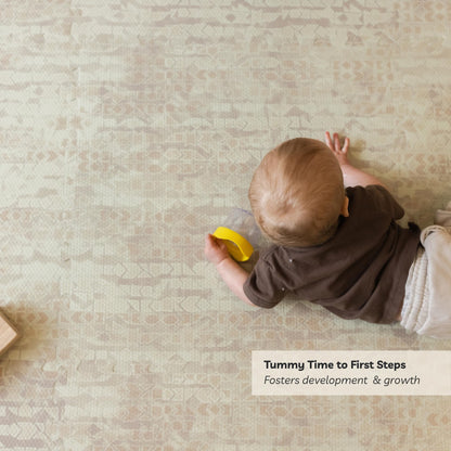 Little Landings Baby Play Mat for Floor - Sandstone (6x6ft) - Premium EVA Foam Play Mat for Babies & Toddlers (Ages 0-5+) Non-Toxic Playmat for Tummy Time, Crawling & Playroom - Stylish & Comfortable